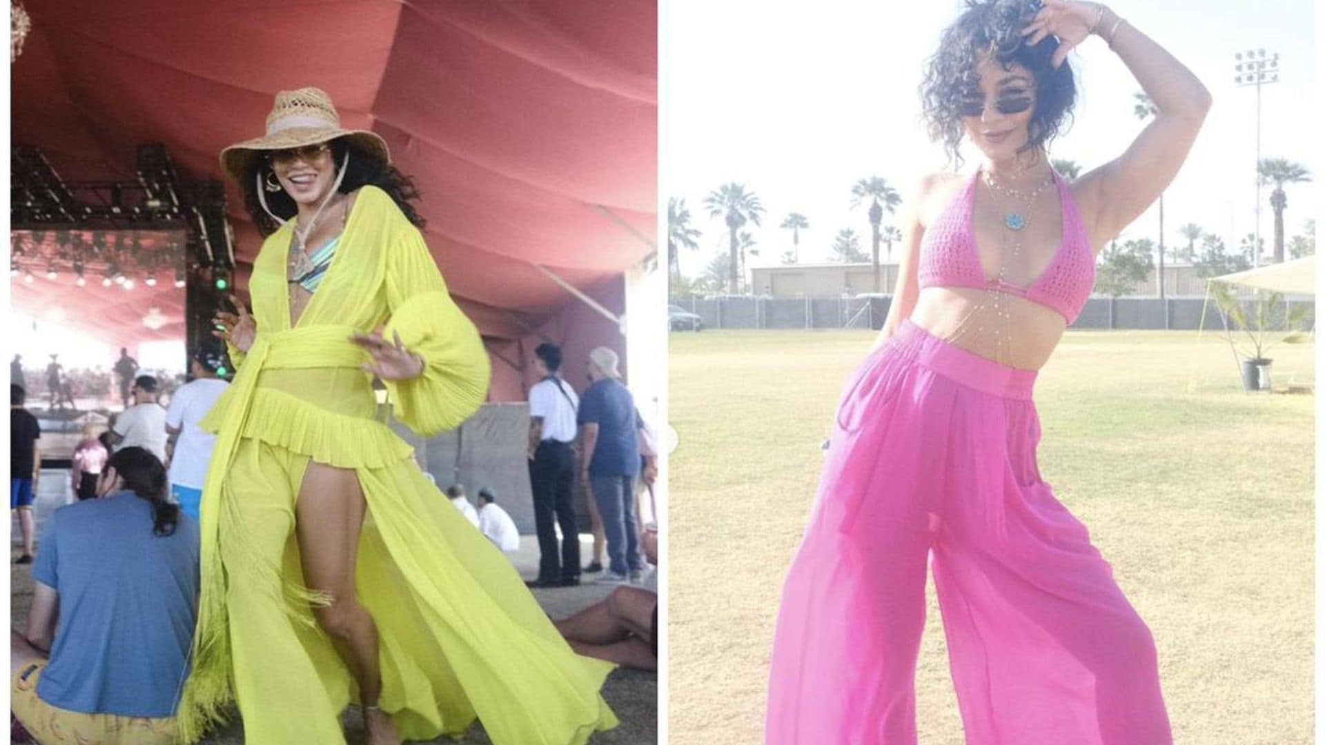 Coachella fashion queen Vanessa Hudgens brings neons to the desert