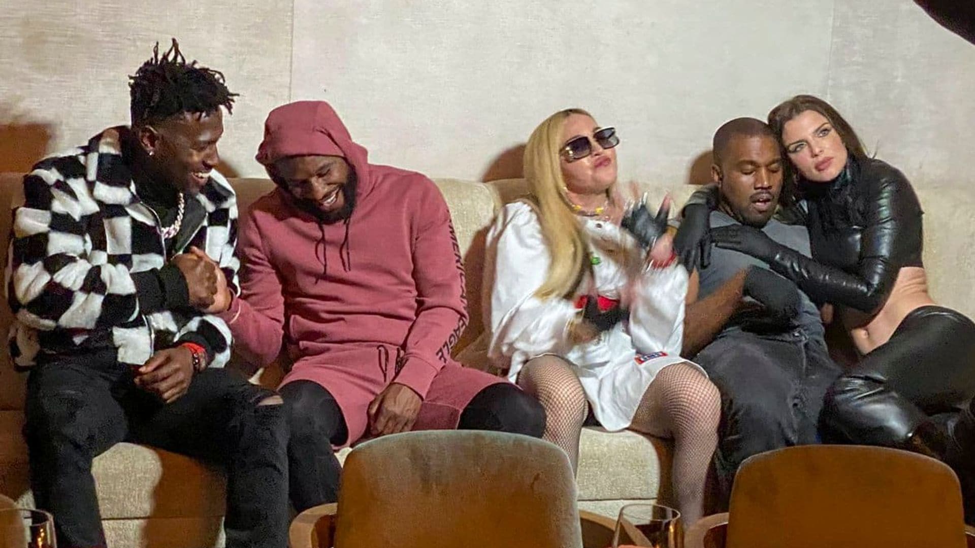 Madonna, Kanye West, Julia Fox, and Floyd Mayweather gather at a private party at Delilah