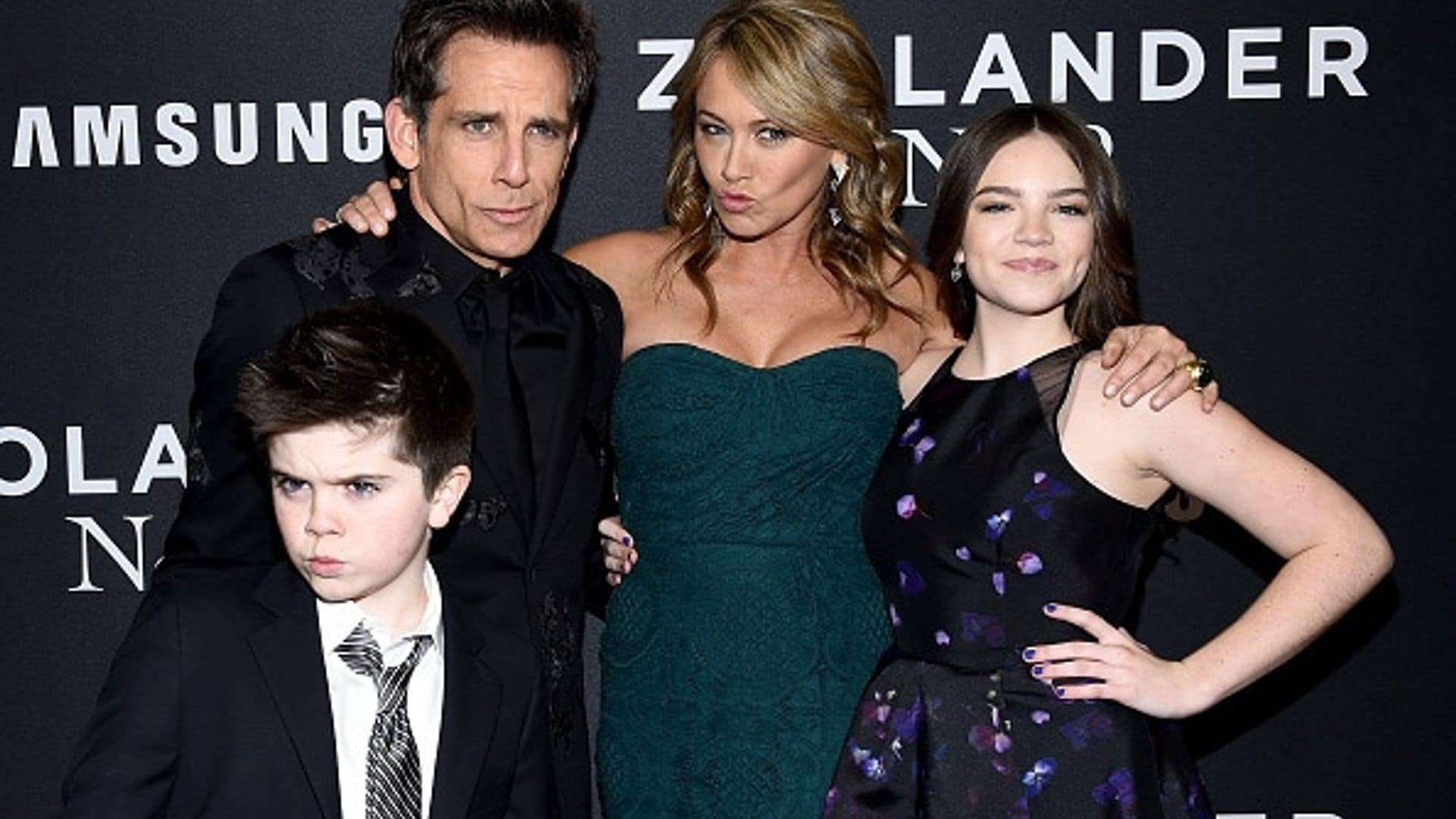 Ben Stiller is left in the shade by son Quinlin's 'blue steel' skills at 'Zoolander 2' premiere