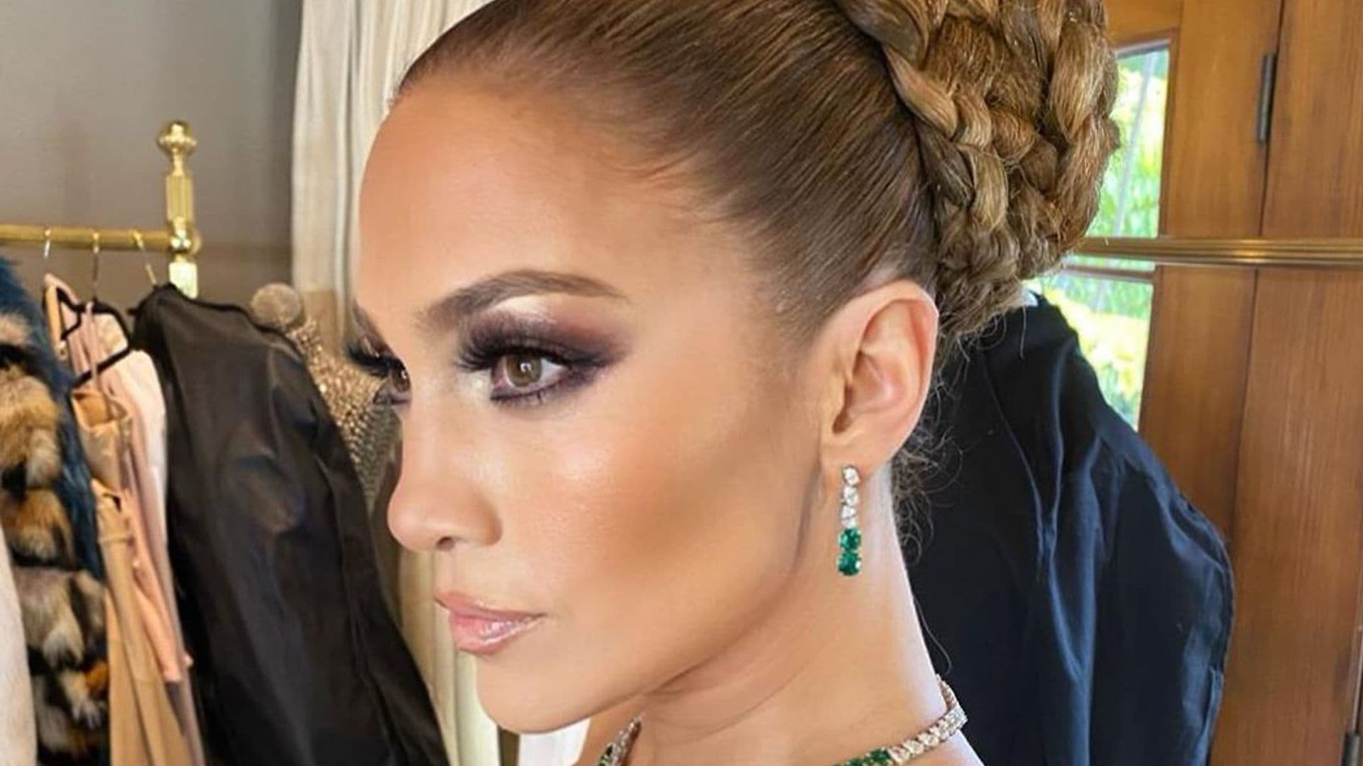 Jennifer Lopez hair Golden Globes 2020
