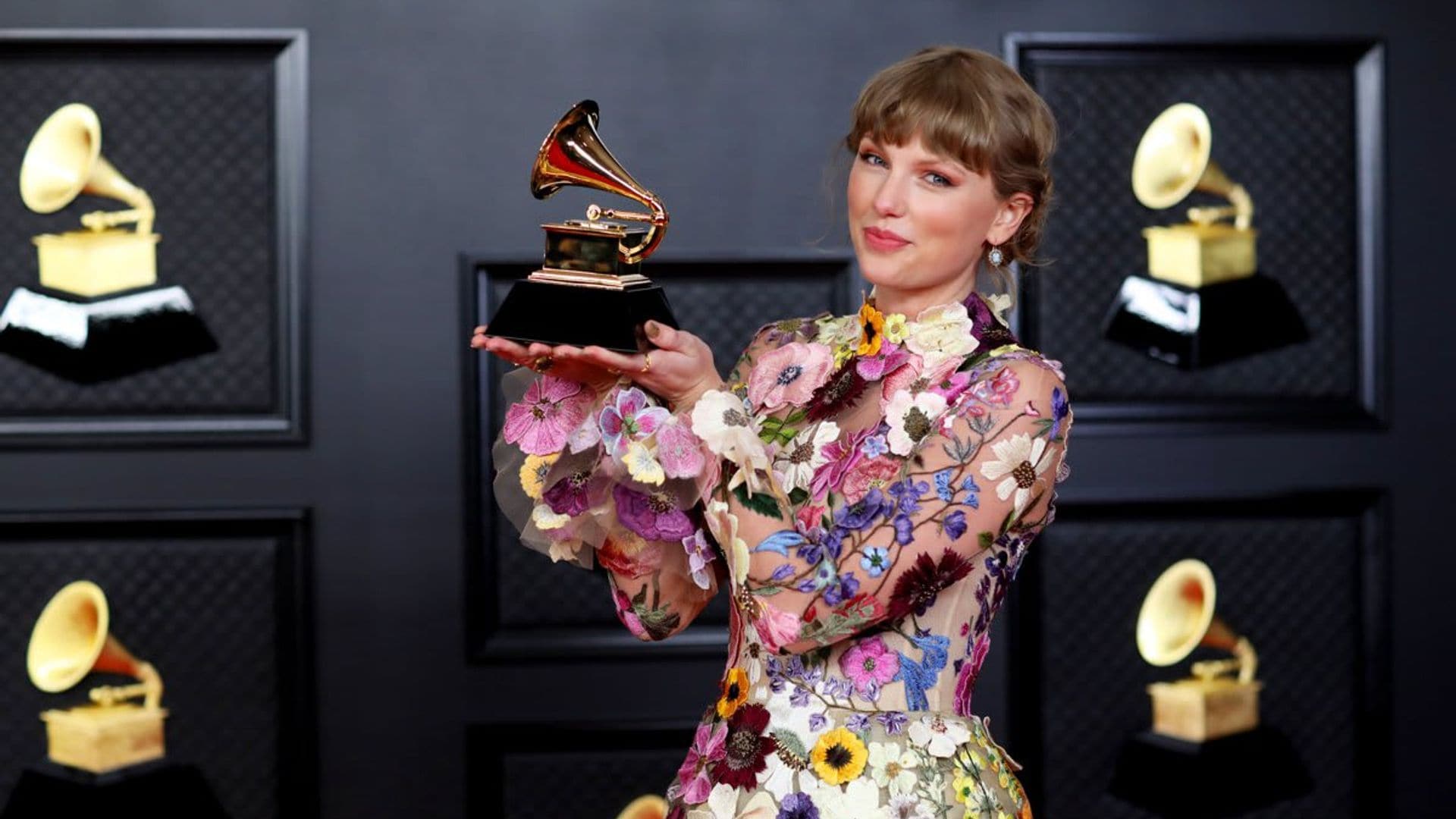 Musical talent pose on the red carpet at the 63rd Annual Grammy Awards show in downtown Los Angeles