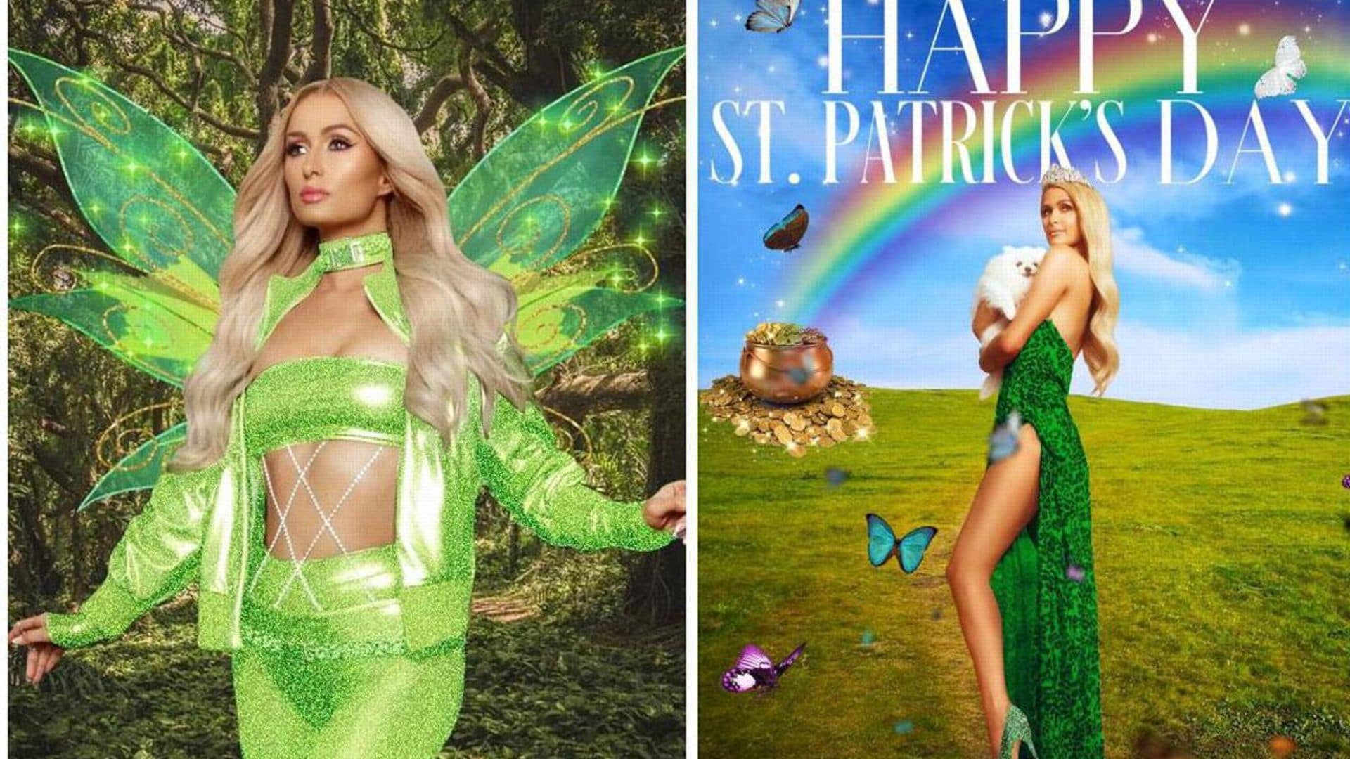 Paris Hilton honors her Irish roots and becomes a St. Patricks day fairy