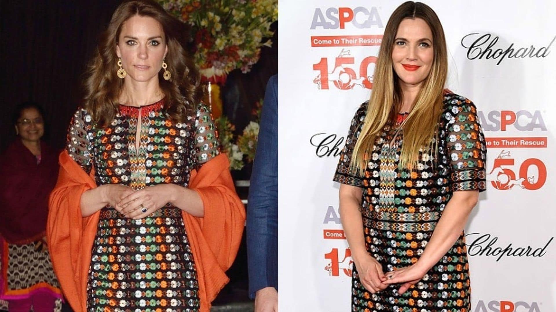 It was a fashion face-off between the Duchess of Cambridge and actress Drew Barrymore on April 12.
<br>
Photo: Getty Images