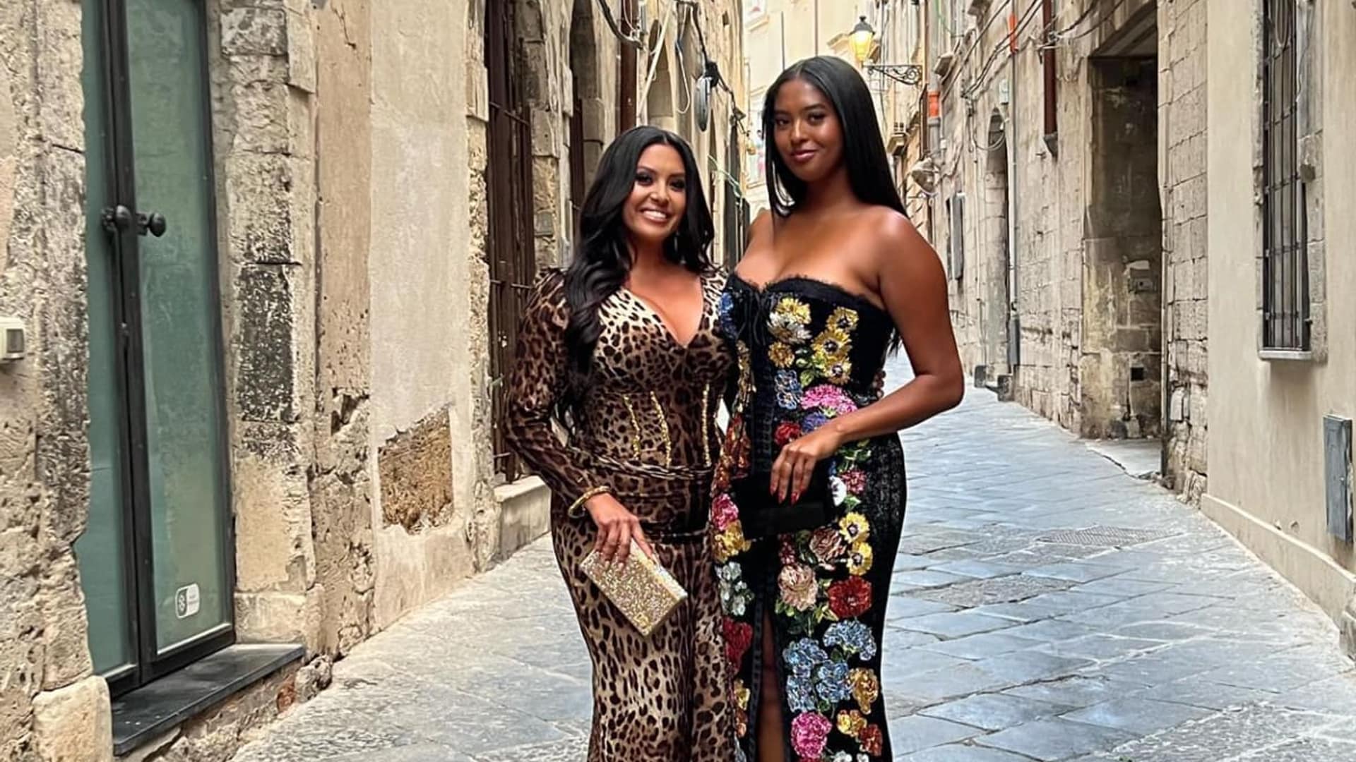 Vanessa and Natalia Bryant stun in opulent gowns for the Dolce & Gabbana Alta Moda Women's Show