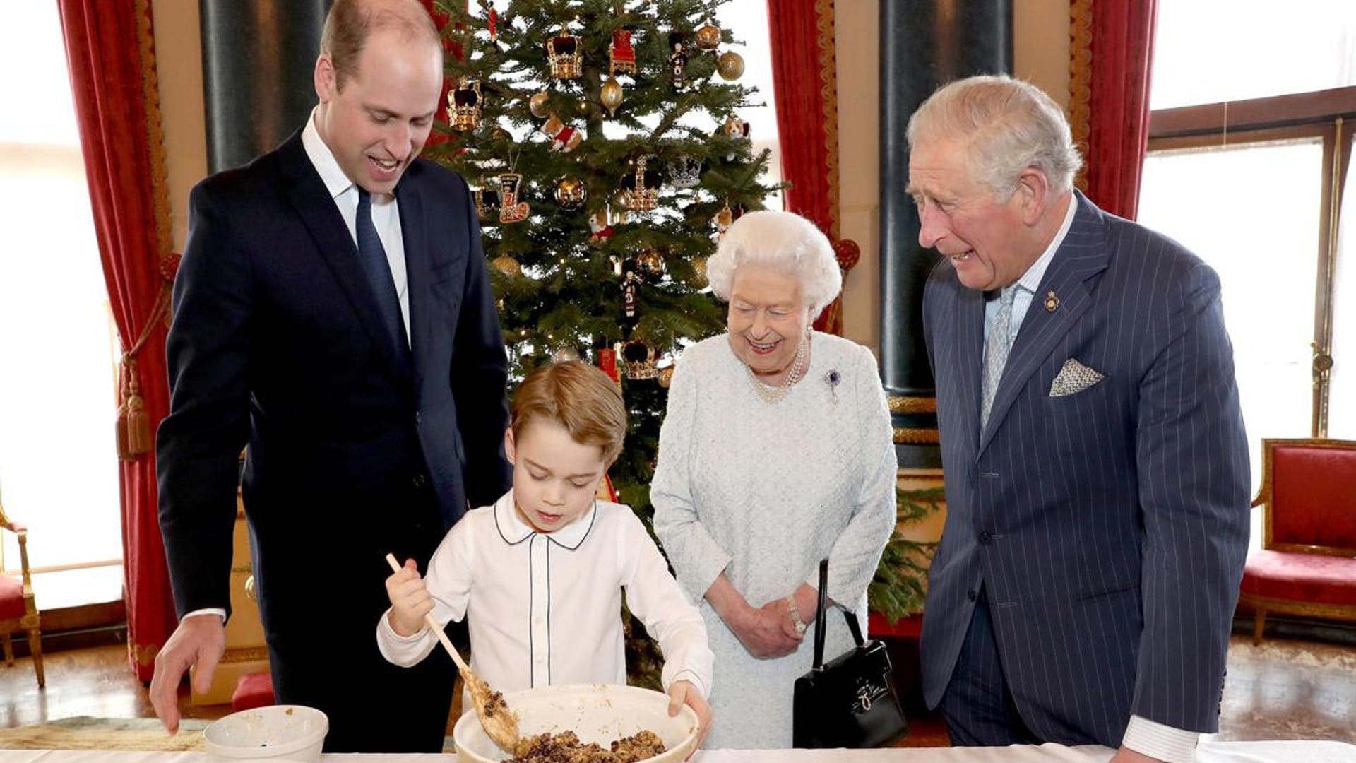 Prince William, Prince George, Queen Elizabeth and Prince Charles Christmas