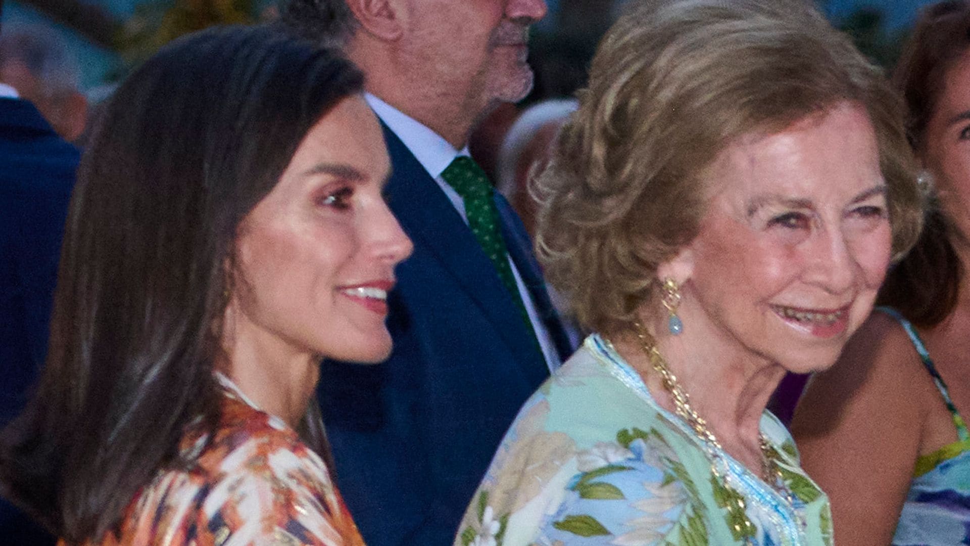 Prints in Palma de Mallorca! Queen Letizia and mother-in-law Queen Sofia step out in colorful looks