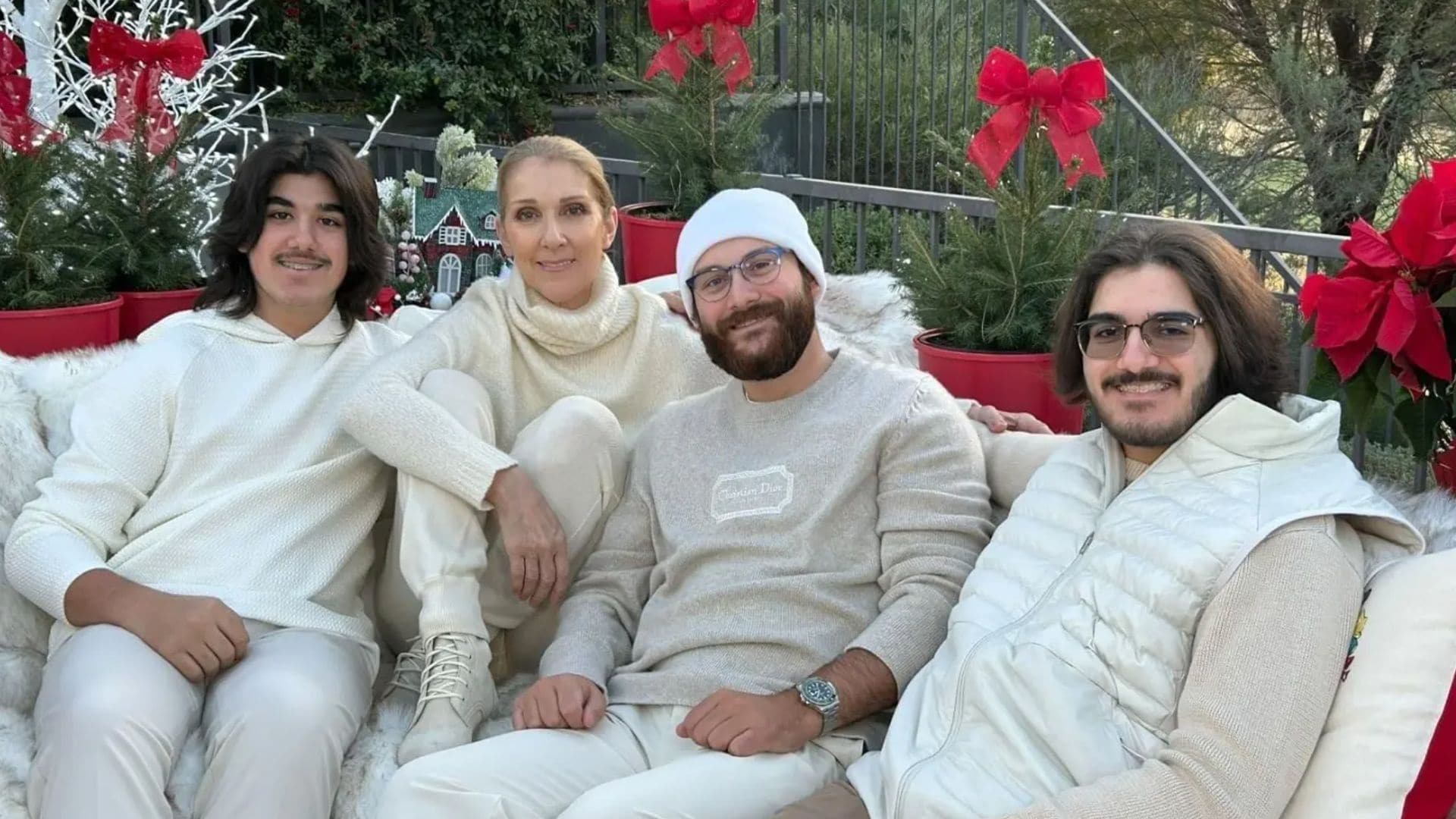 Celine Dion shares rare photo with her three sons on the anniversary of her husband's passing