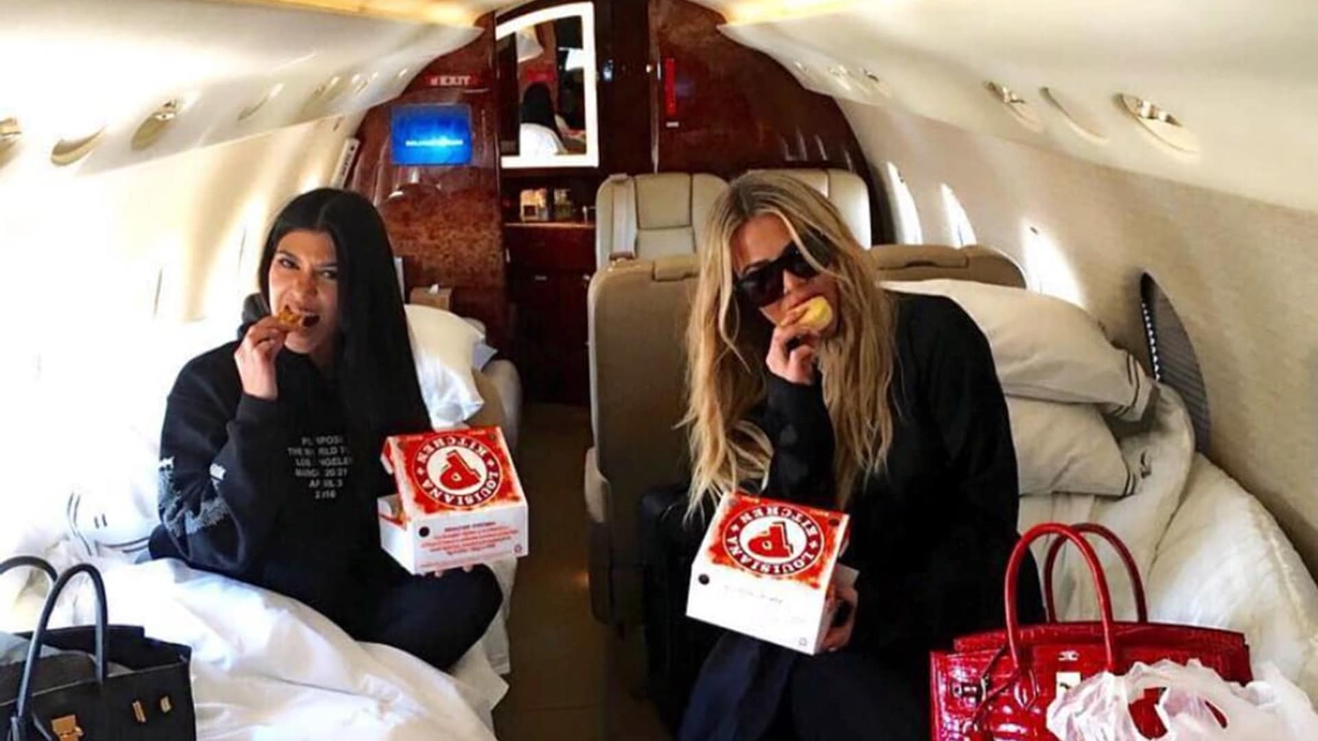 Kardashians eating Popeyes on their cheat day