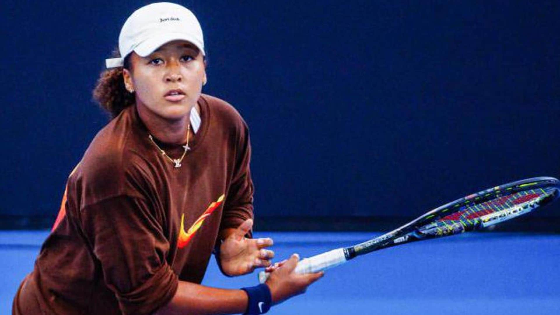 Naomi Osaka looks strong at practice ahead of her return to tennis at the Australian Open