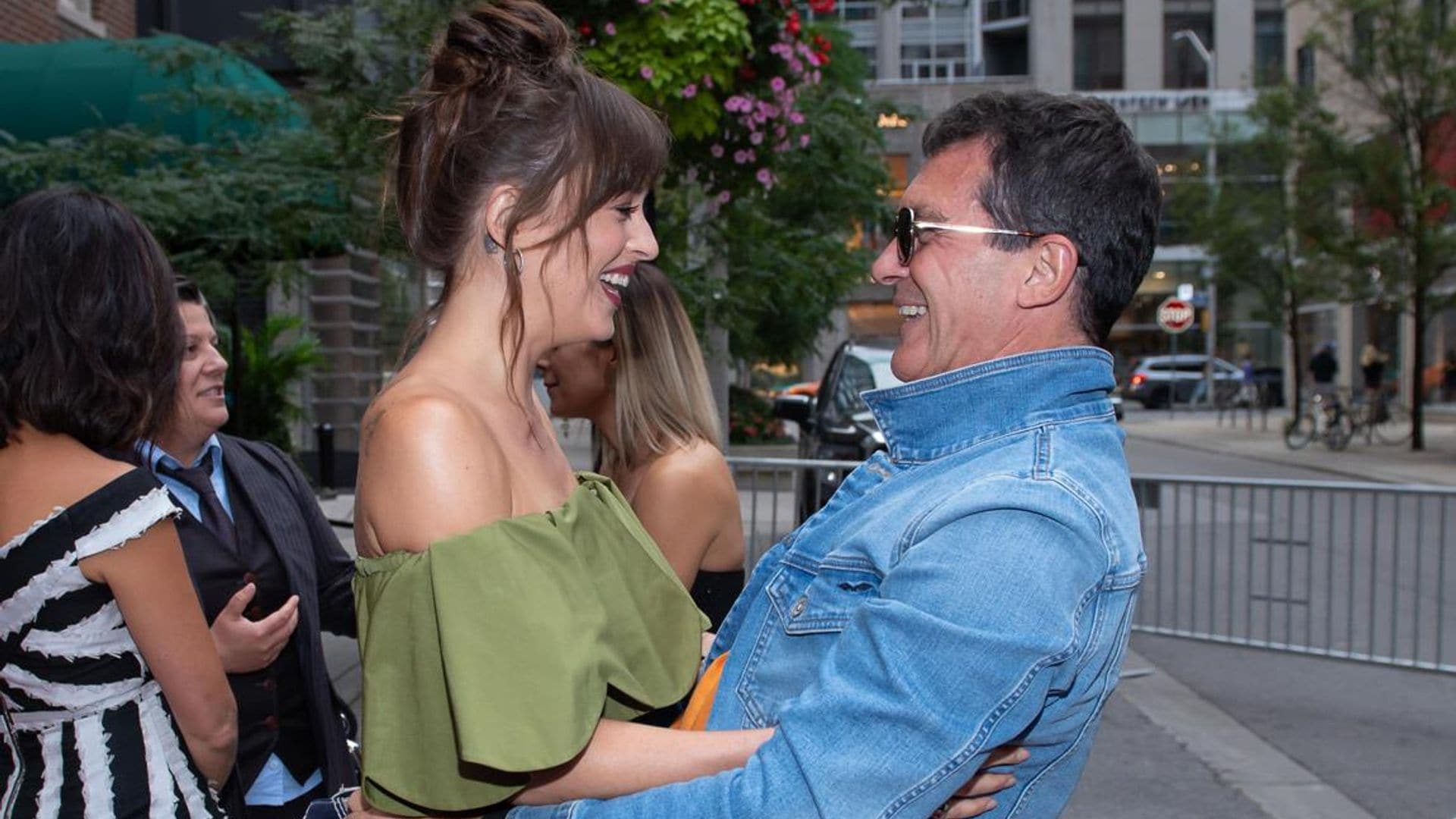 Antonio Banderas bumps into ex-stepdaughter Dakota Johnson at TIFF 2019