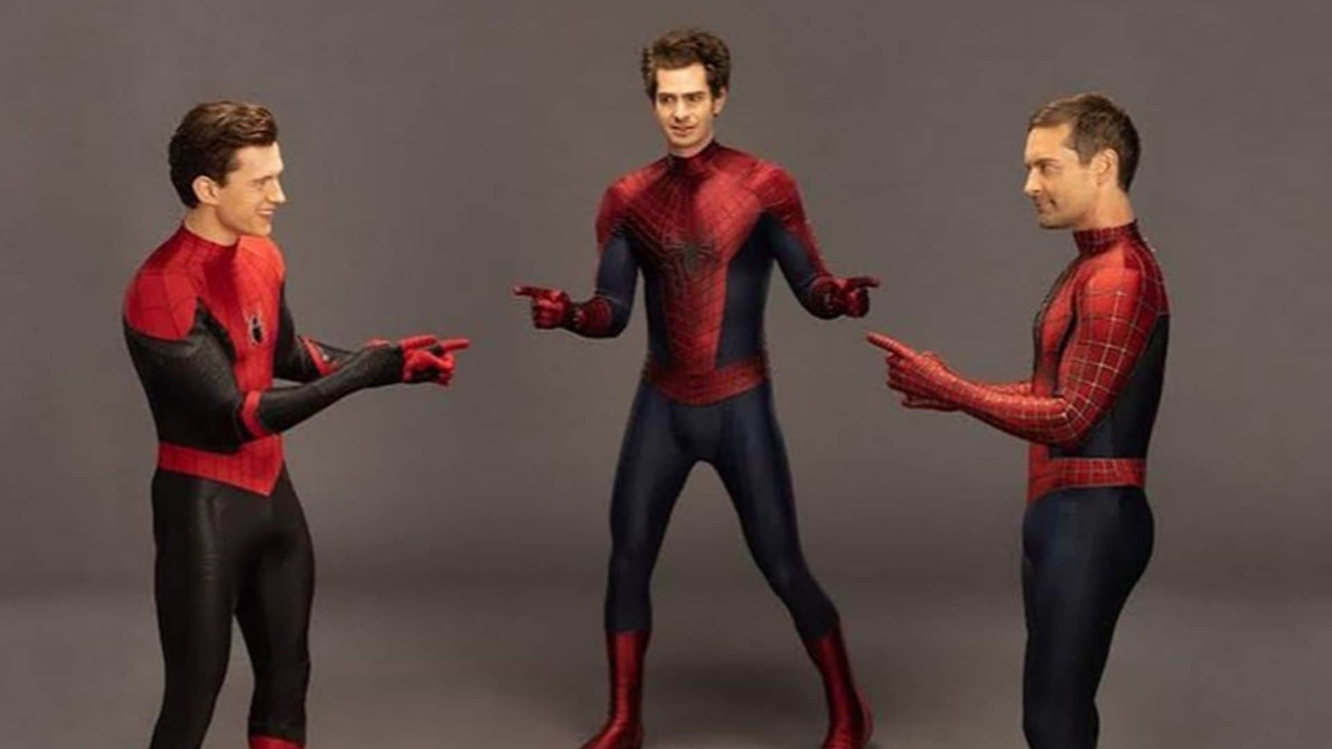 Tom Holland, Andrew Garfield and Tobey Maguire recreate that iconic Spider Man meme