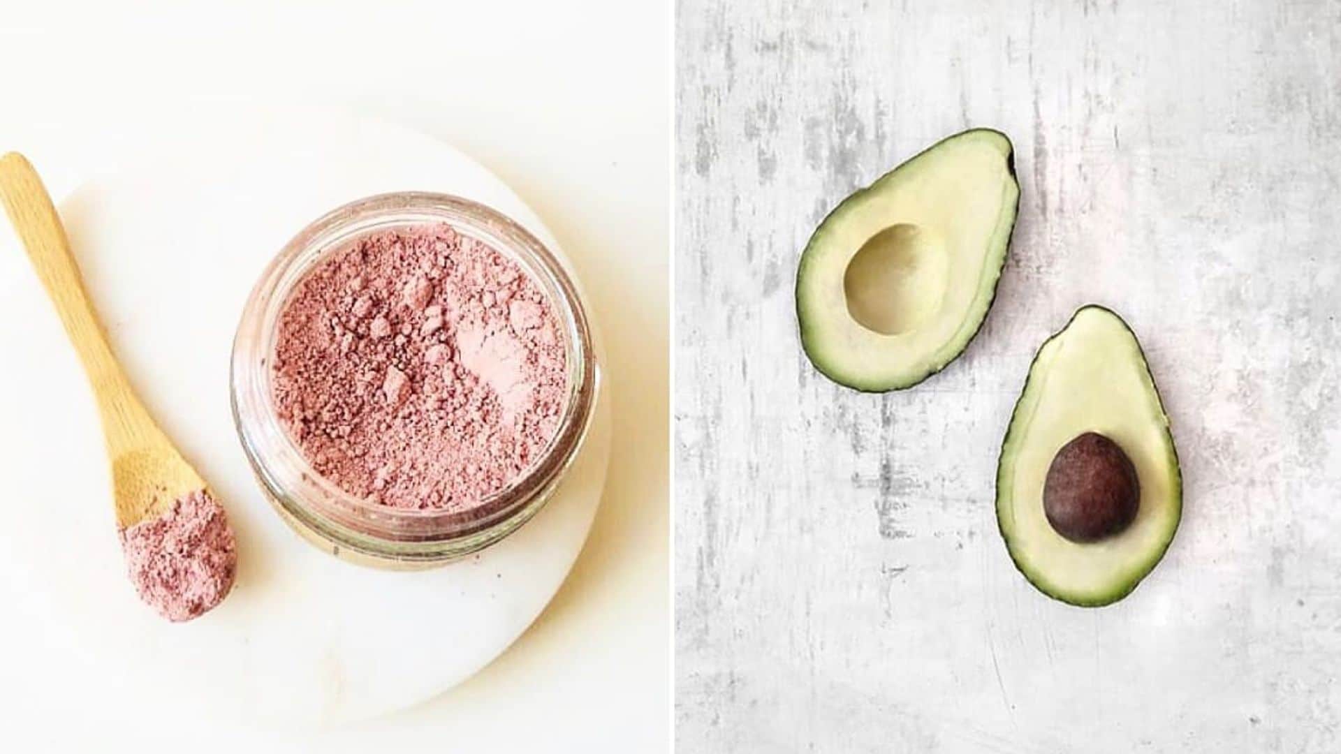 Try this pink clay and avocado DIY duo mask for shiny hair and radiant skin