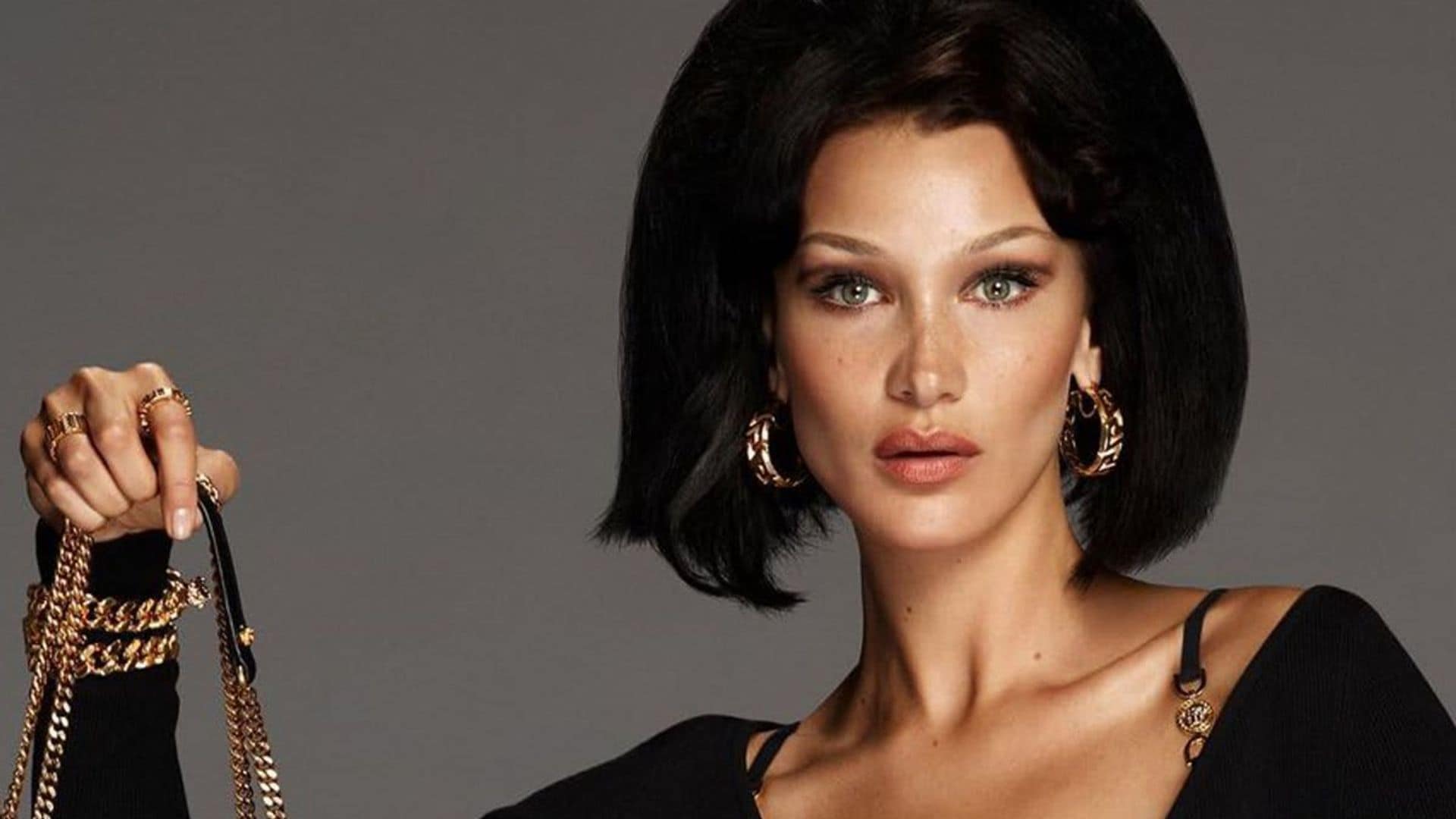 Bella Hadid models for Versace '22 campaign