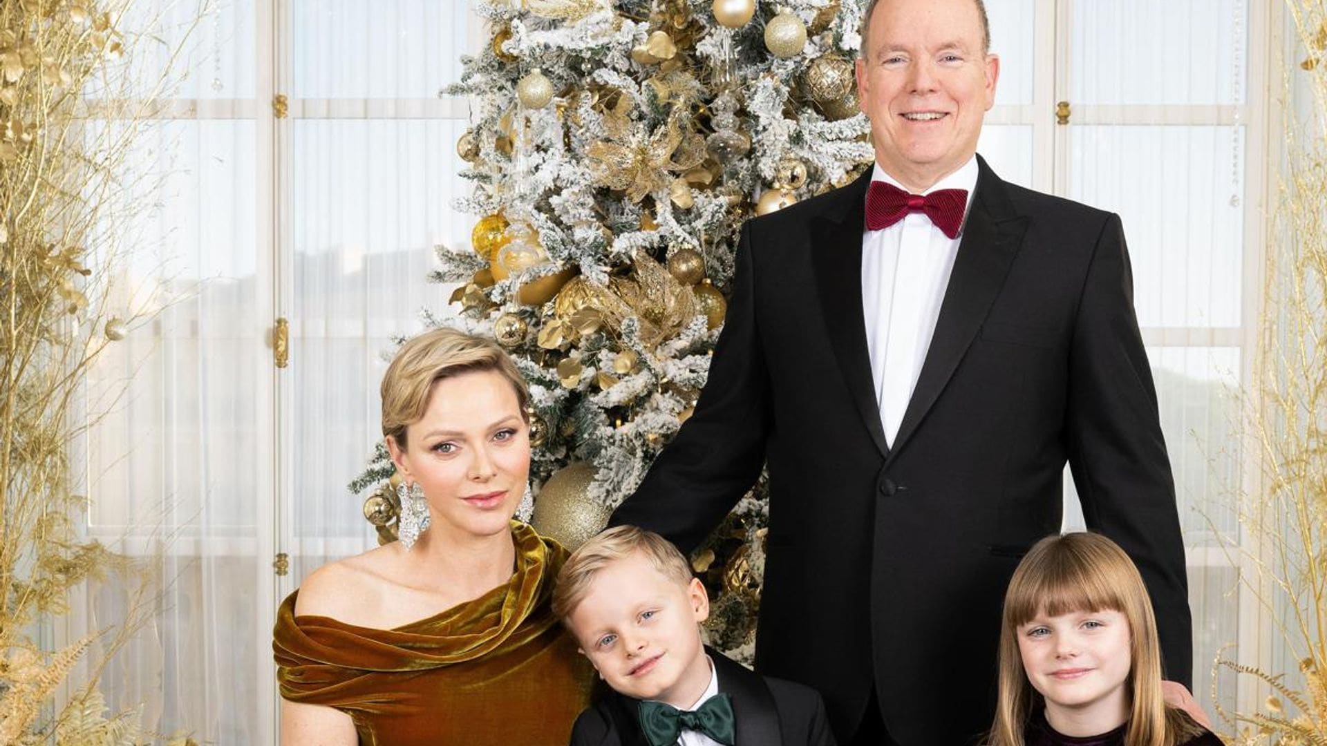 Princess Charlene stuns in velvet gown for family's 2023 Christmas card photo