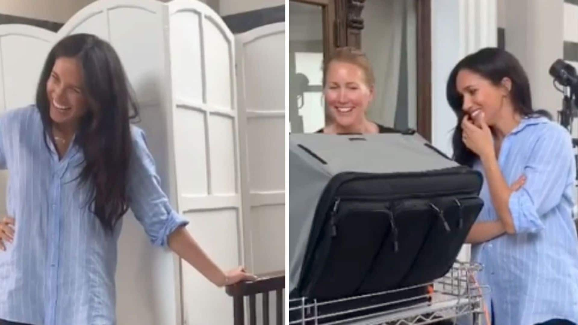 Meghan Markle is full of smiles and hugs in behind-the-scenes video from fashion shoot