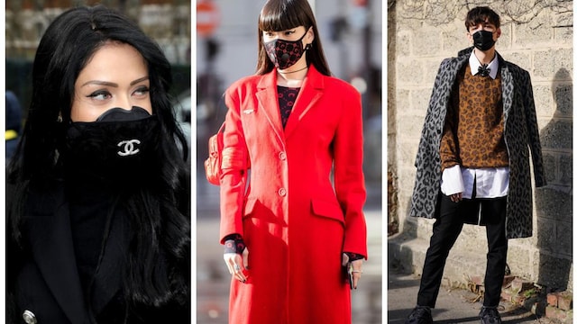 Designer face masks at fashion week