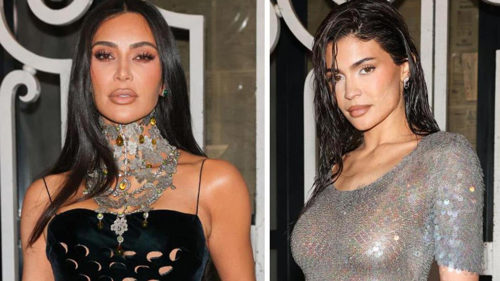 Kim Kardashian sizzles in cut-out dress with a shimmering Kylie Jenner at Maison Margiela Paris Fashion Week