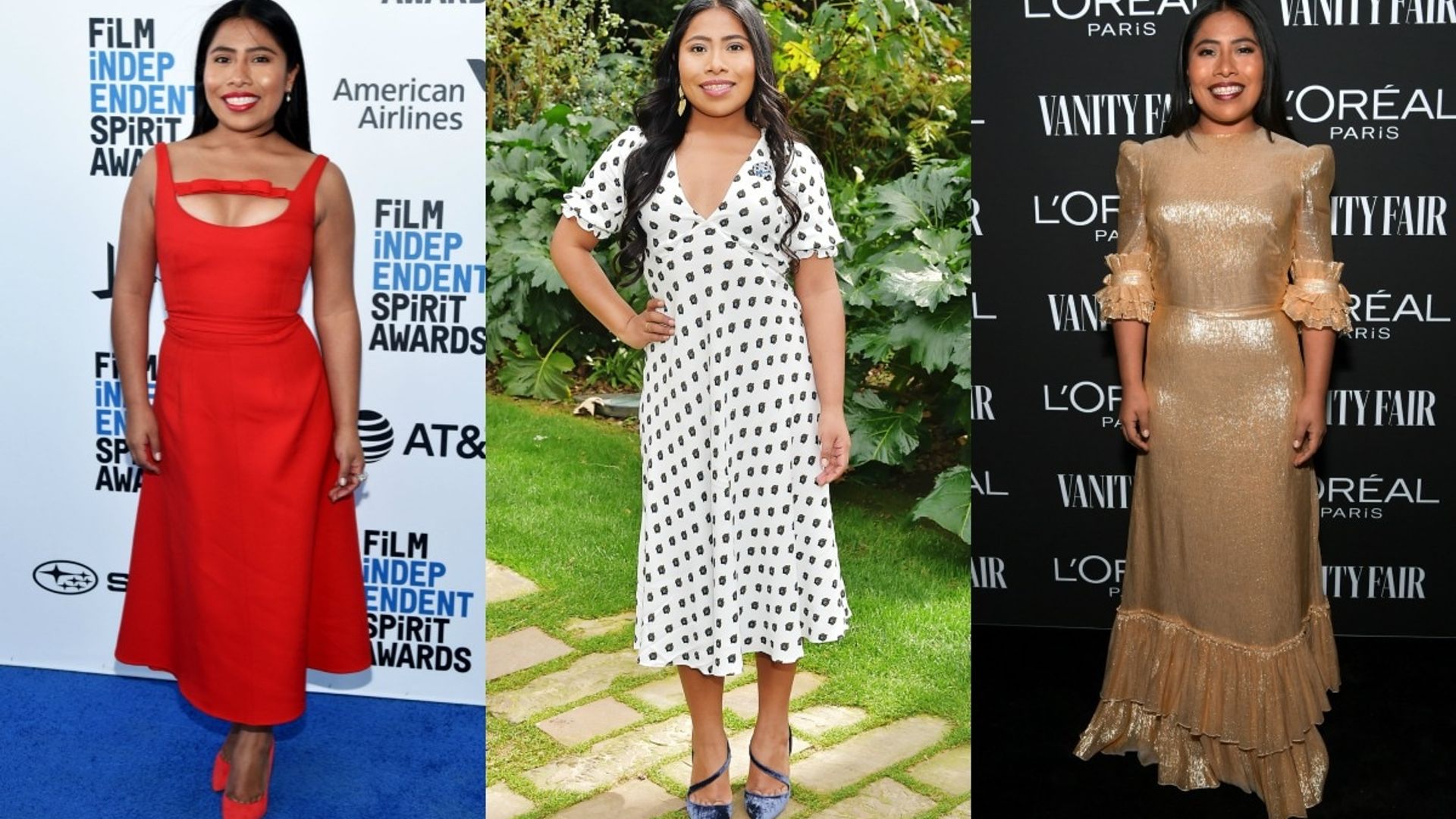 All of Yalitza Aparicio's Oscars week style: from gold glam to red hot!