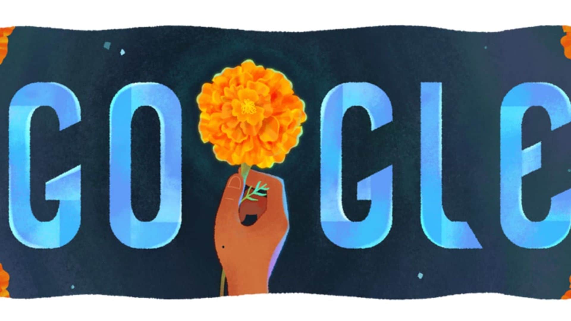 Google Doodle honors annual Día de Muertos with Mexican marigolds illustration