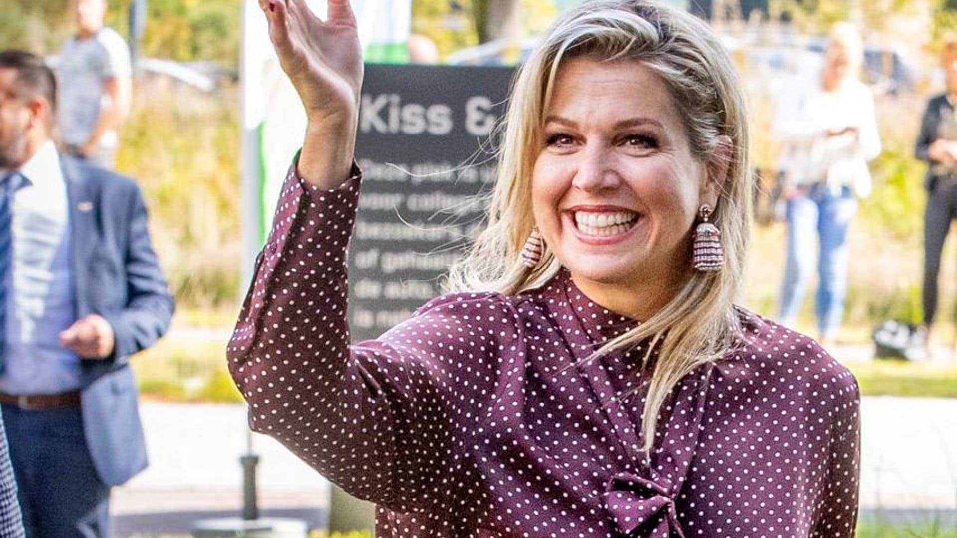 Queen Maxima stepped out in one of our favorite fall shades