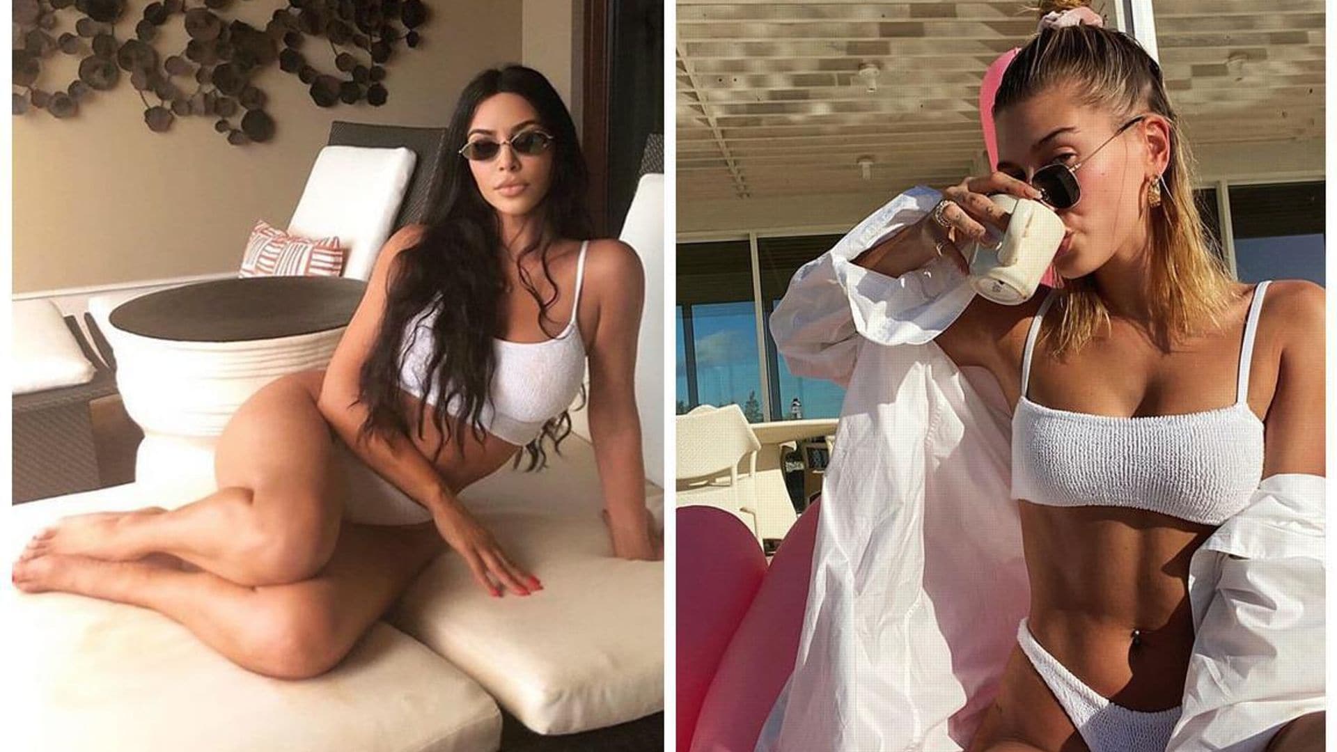 Kim Kardashian con el modelo strap bikini en blanco de Hunga Z