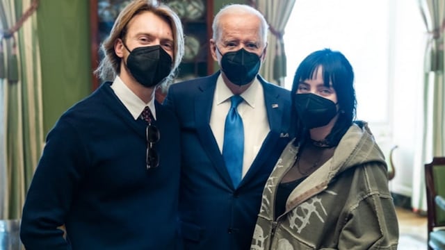 Billie Eilish, Finneas and Joe Biden