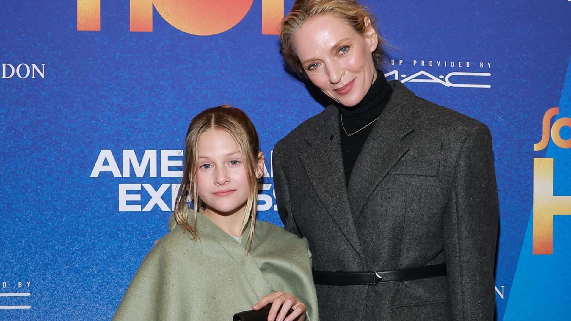 Uma Thurman makes rare red carpet appearance with 10-year-old daughter Luna