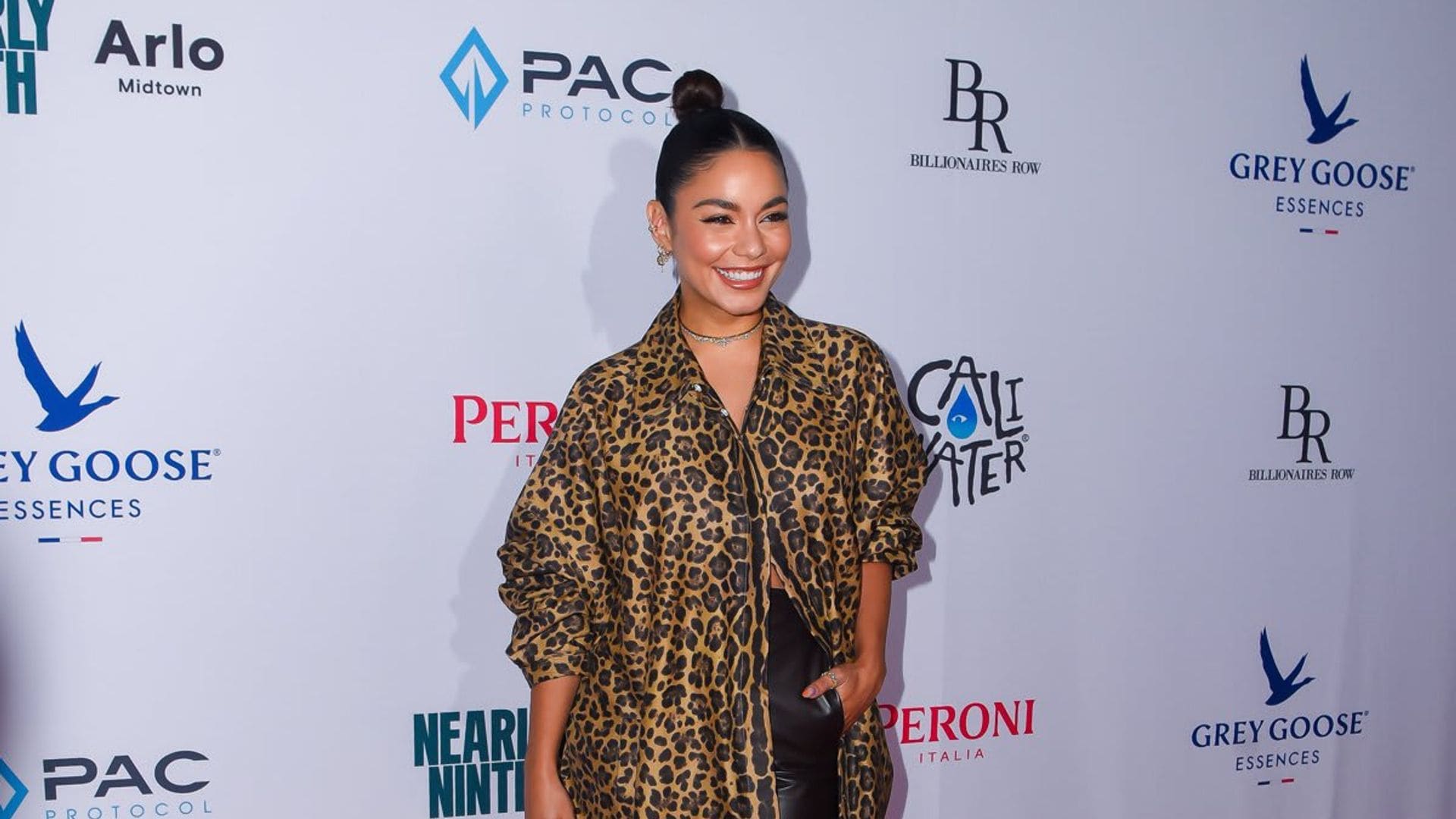 Vanessa Hudgens is holding onto summer by posing in a cheetah bikini