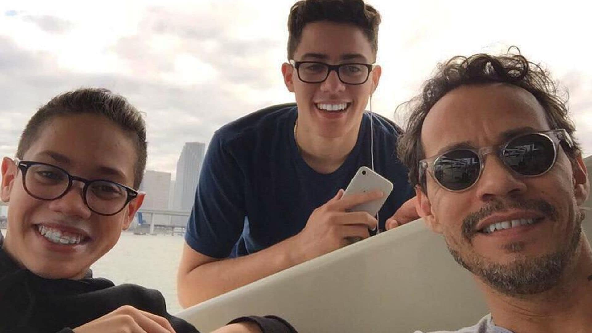 Marc Anthony’s son Ryan is his twin as his makes magic with his dad in the studio
