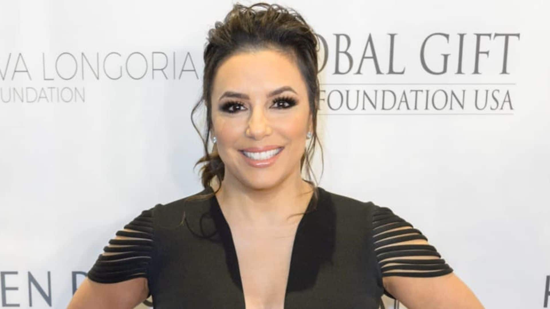 Eva Longoria flaunts fabulous post-baby figure and gives THIS glam life advice