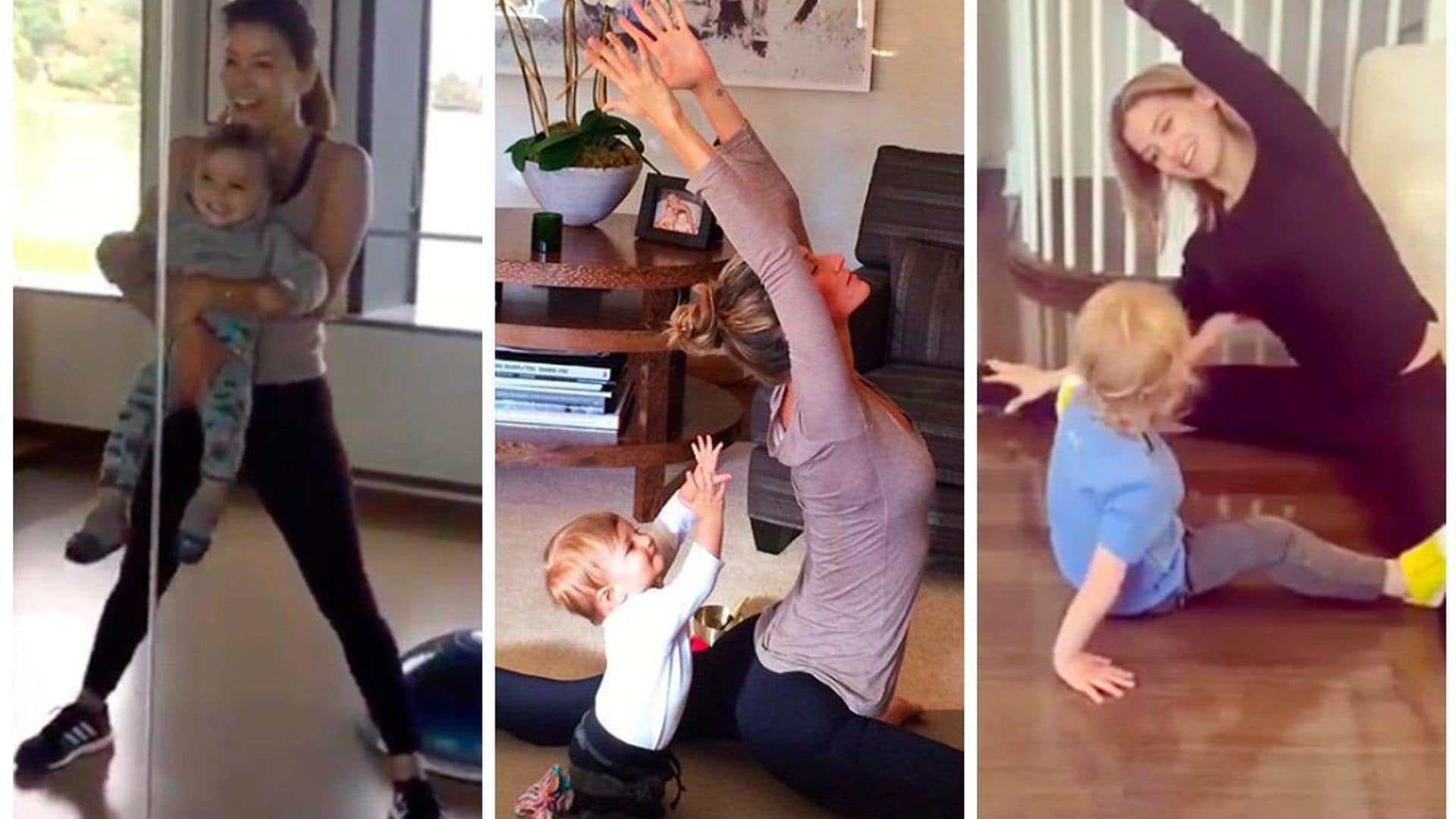 From Eva Longoria to Shakira: See how you can work out with your kids at home