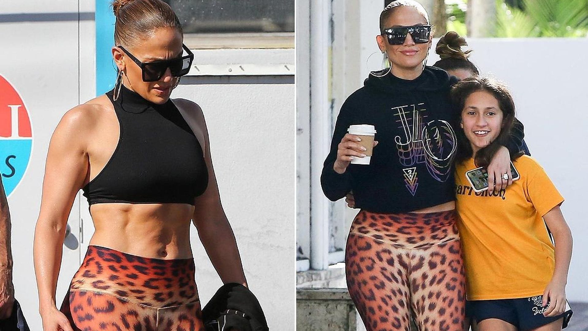 Jennifer Lopez shows off her abs during gym trip with daughter Emme