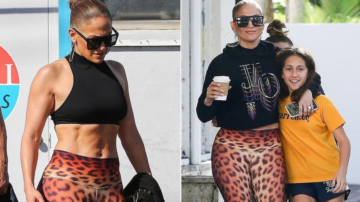 Jennifer Lopez displys perfect abs at gym with daughter Emme