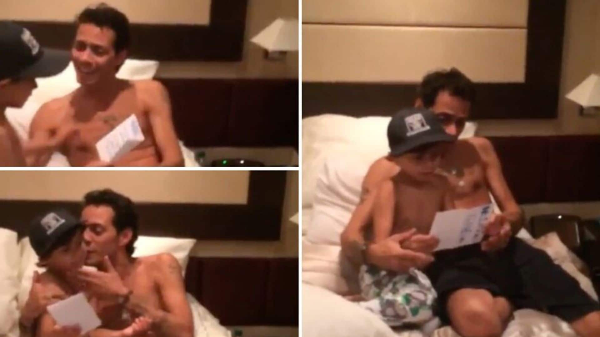 Throwback! See the sweet message Marc Anthony's son had for Marc on Father's Day