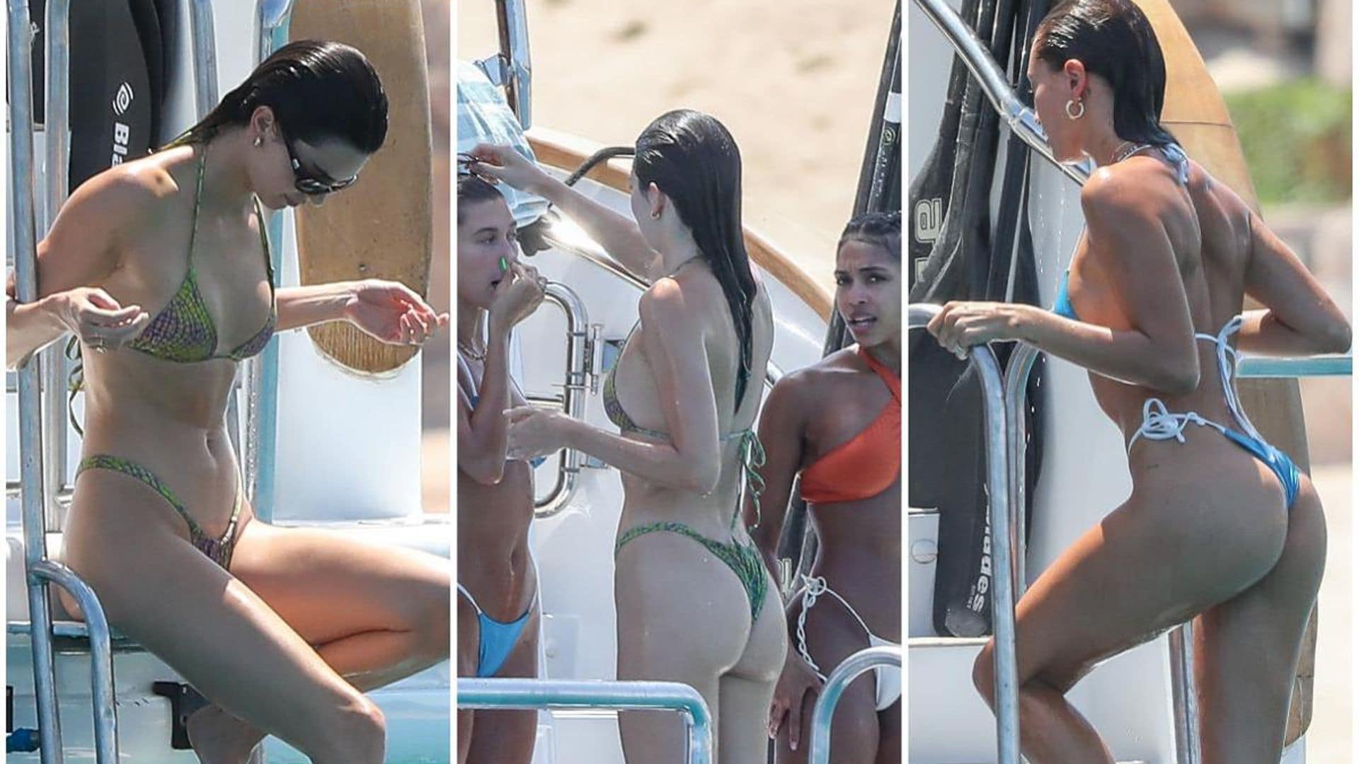 Kendall Jenner and Hailey Bieber rock their tiny bikinis during their vacation in Los Cabos