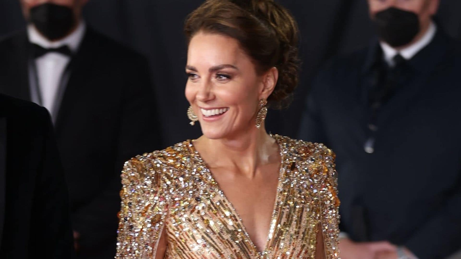 Kate Middleton looks glam in gold for royal double date night