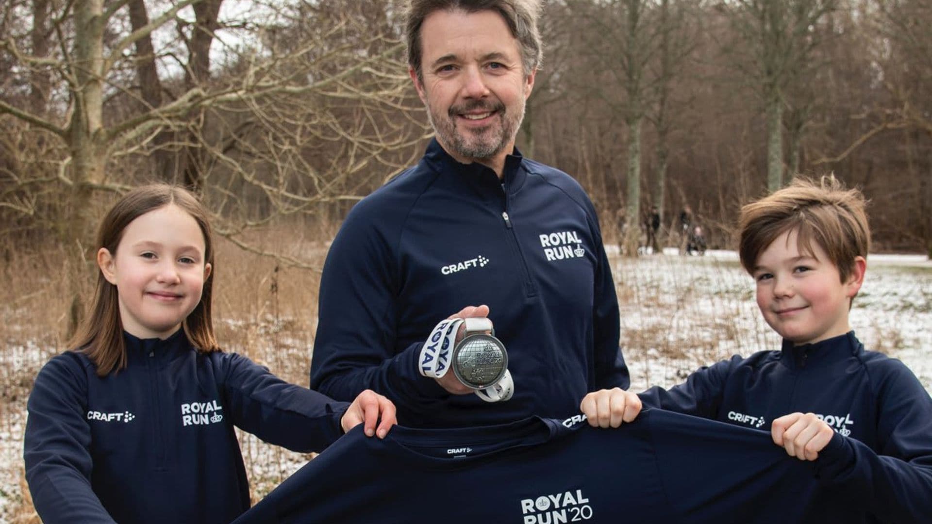 Crown Princess Mary’s twins go for a run in the snow to help dad make an announcement