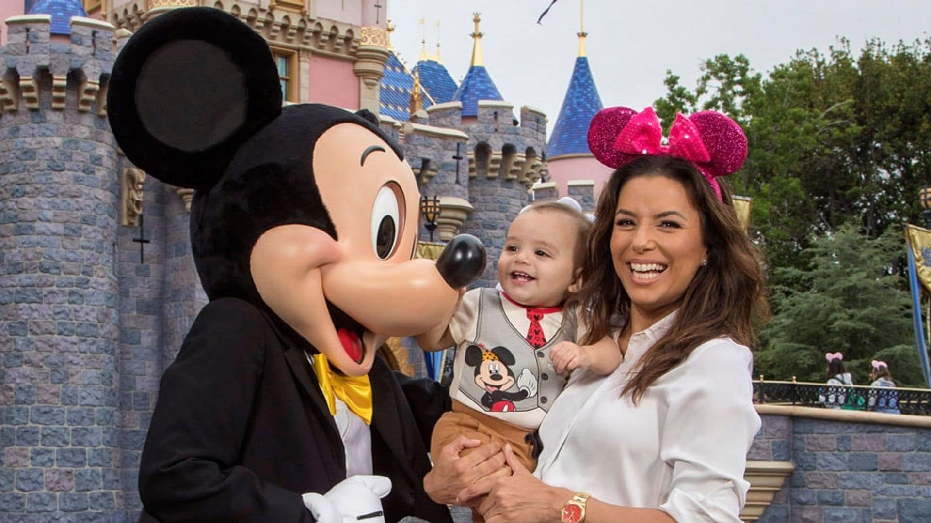 Eva Longoria's son Santiago is all smiles with Mickey Mouse at Disneyland – see the pics!