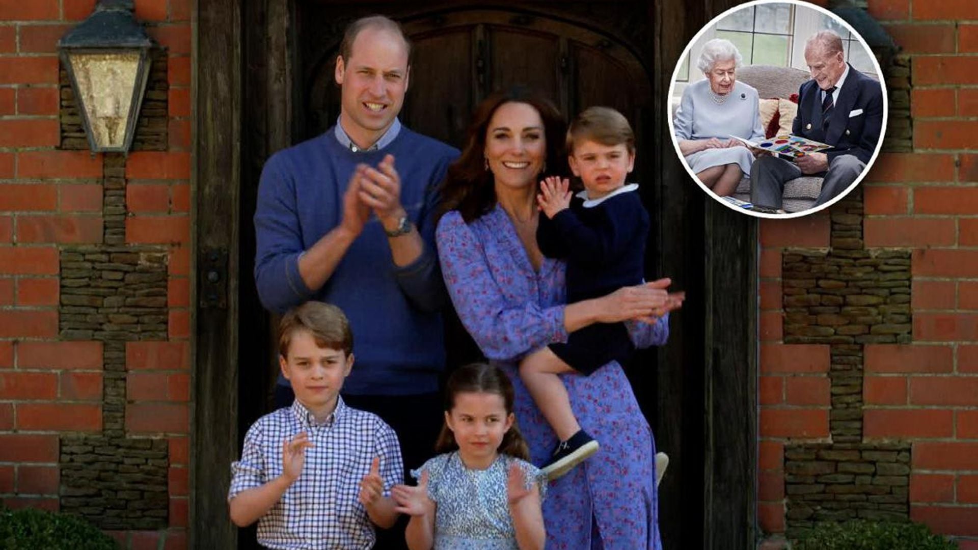 Up-close look at George, Charlotte and Louis’ homemade card for the Queen and Prince Philip