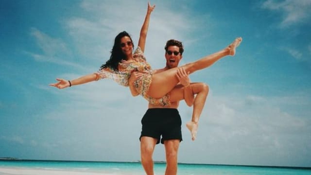 Nina Dobrev and Shaun White at the beach