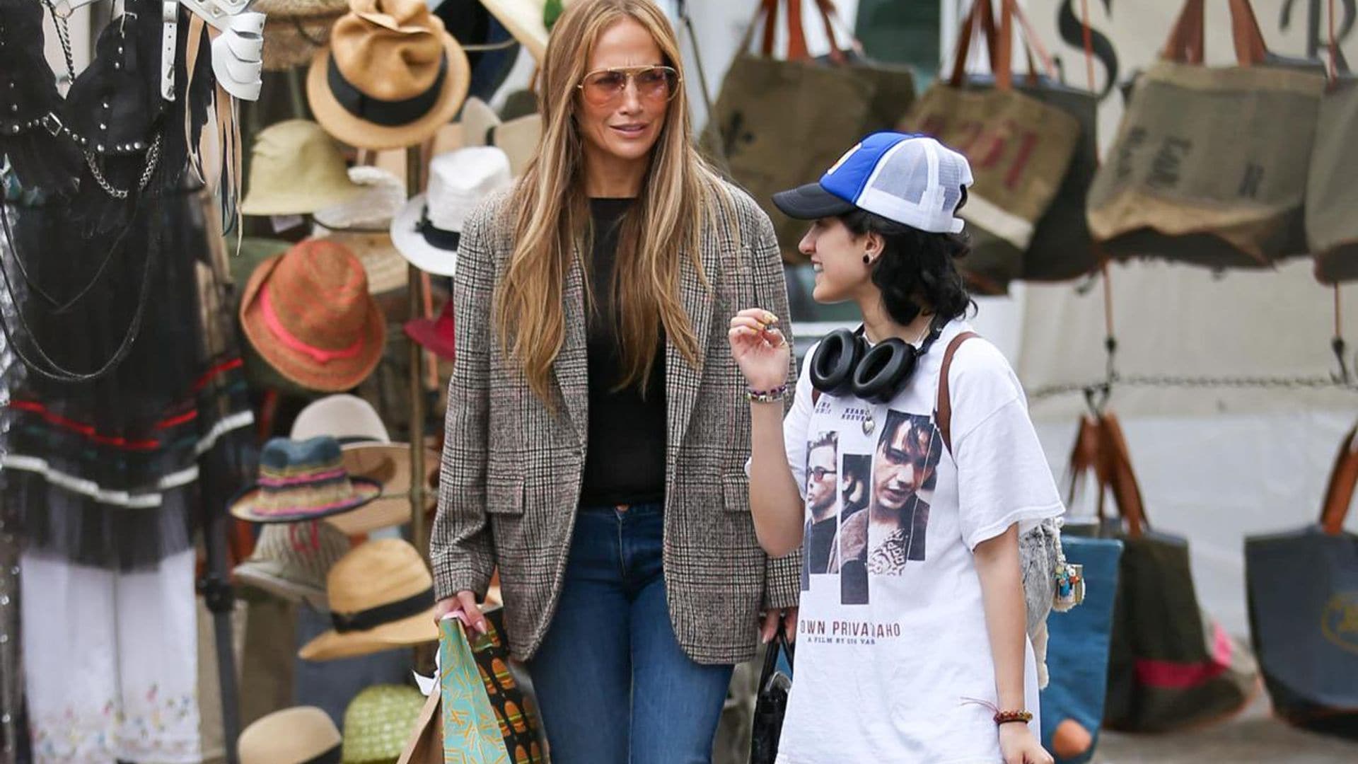 Jennifer Lopez and her daughter were spotted shopping at a flea market after tour cancellation