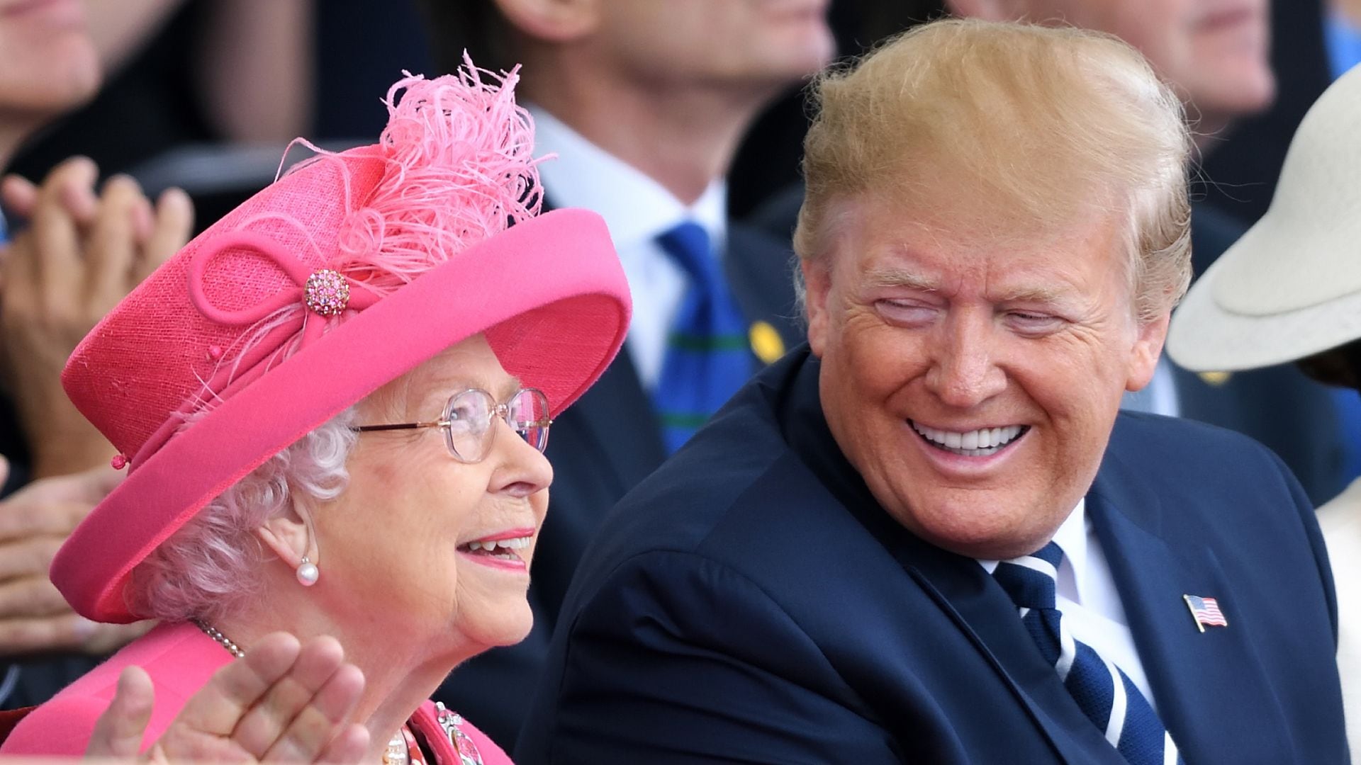 Queen Elizabeth and former President Donald Trump