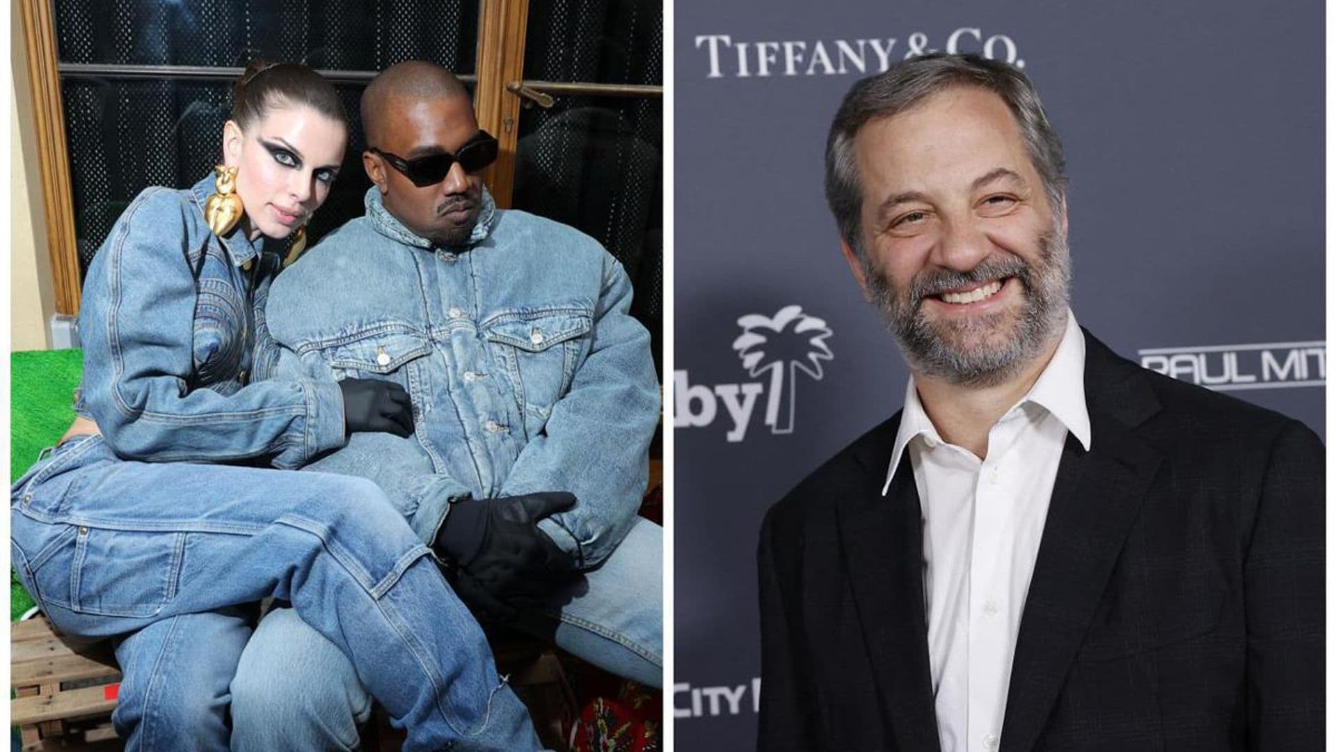 Julia Fox laughs at Judd Apatow’s jokes about Kanye West at the Super Bowl amid relationship troubles