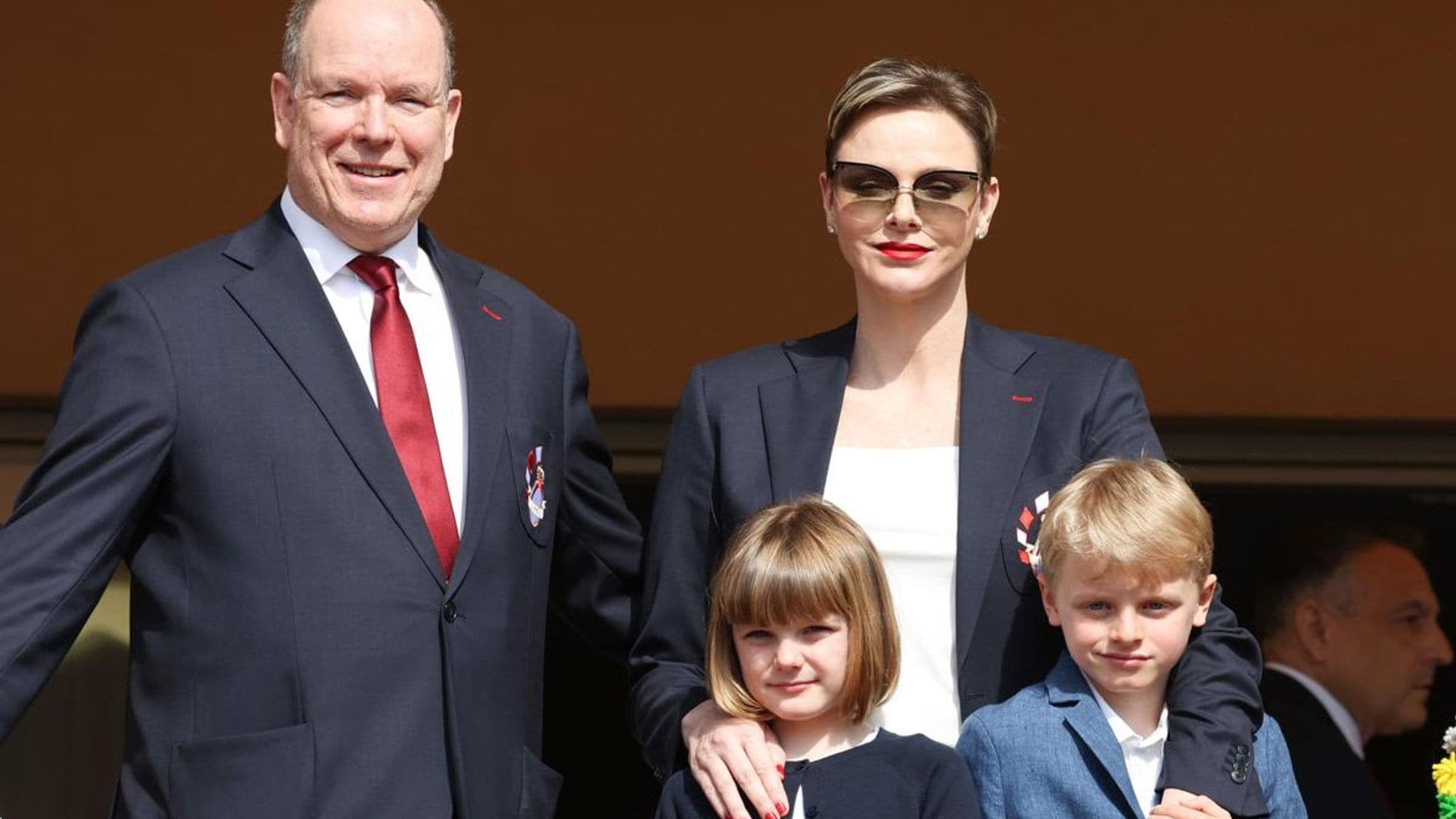 Princess Charlene and Prince Albert pictured on summer holiday with their twins