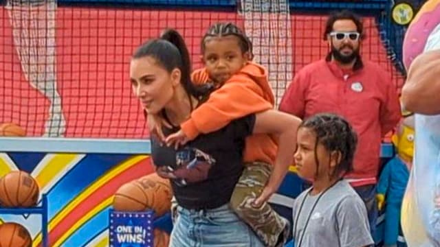 Kim Kardashian and her sons