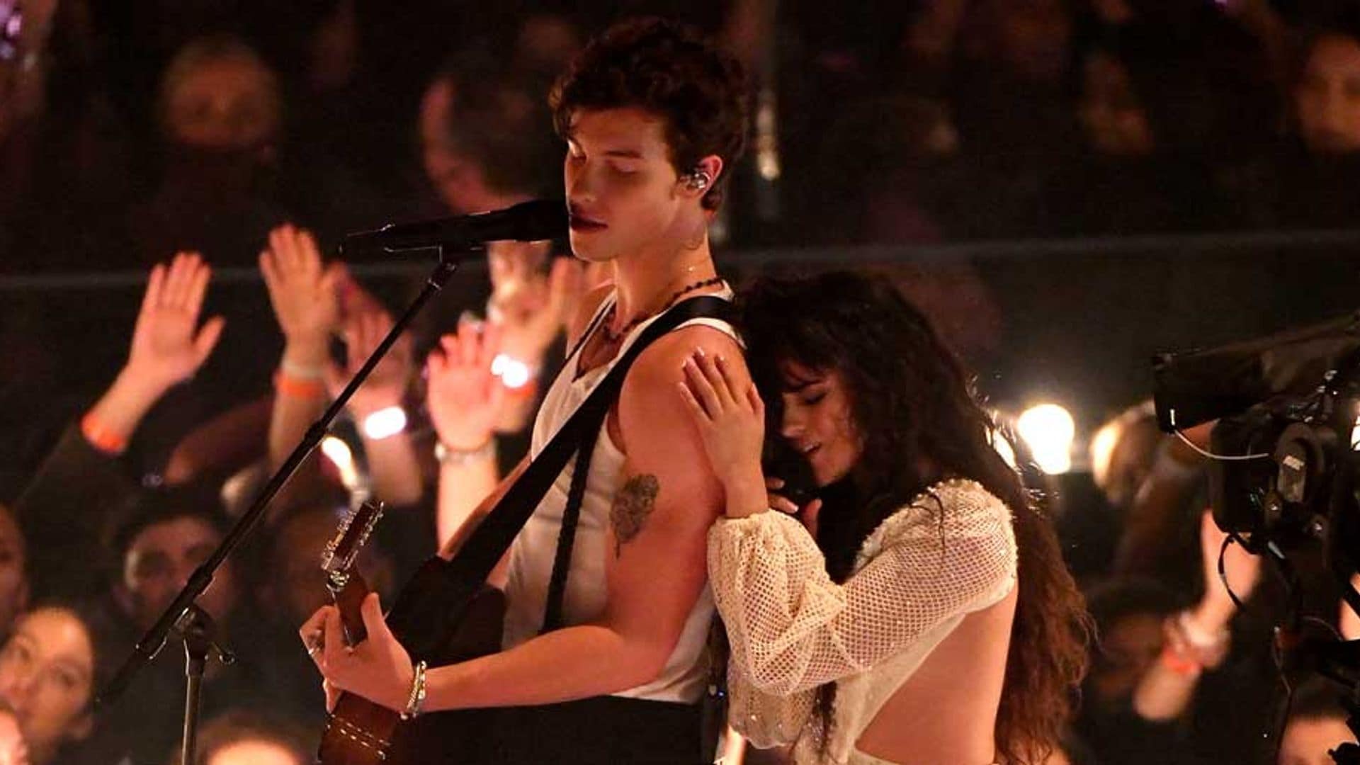 Camila Cabello and Shawn Mendes bring the PDA to the stage during Señorita performance
