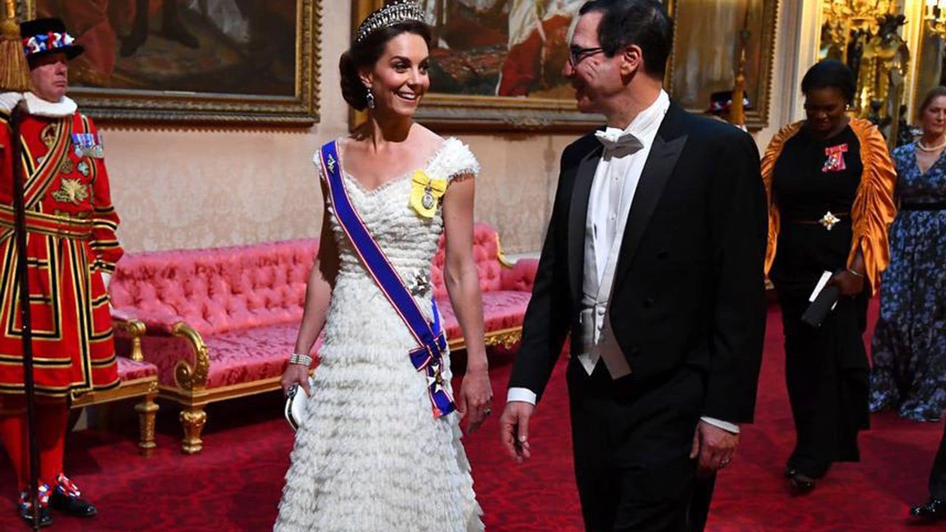 Kate Middleton attends State Banquet in Alexander McQueen gown