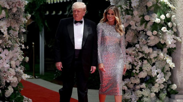 Donald Trump Addresses The Press On New Years Eve At Mar-A-Lago Mansion