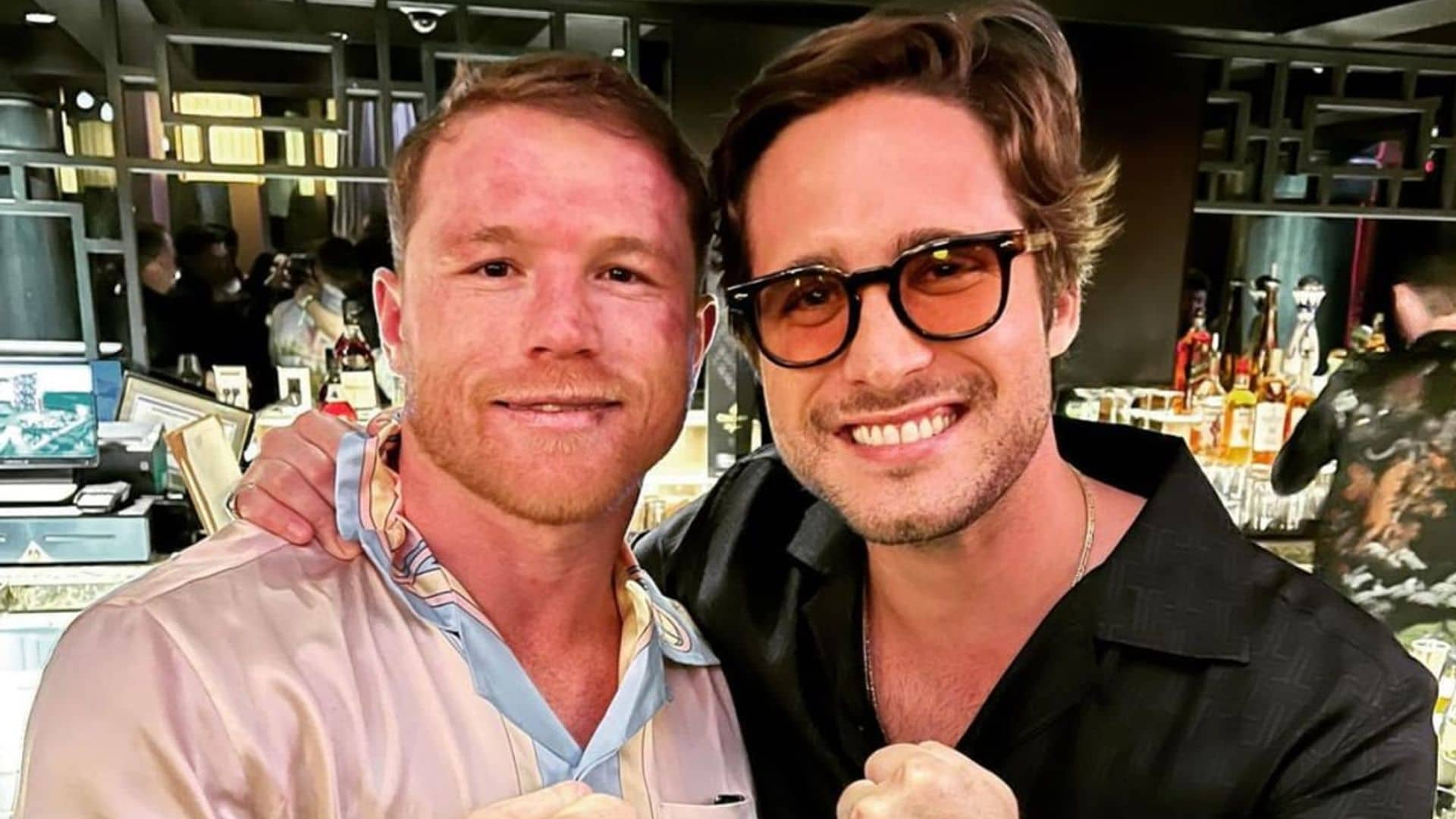 Canelo Álvarez and Diego Boneta sing karaoke together during a night out