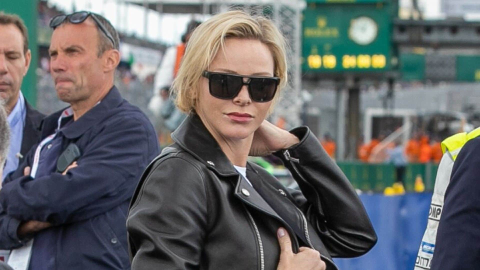 Princess Charlene swaps her regal style for biker chic